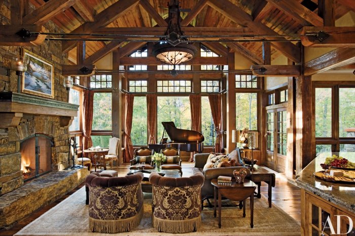 Охотничий домик внутри