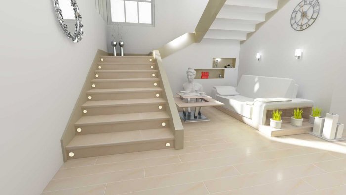 Лестница из керамогранита