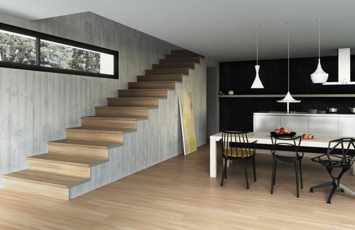 Ламинат на бетонную лестницу