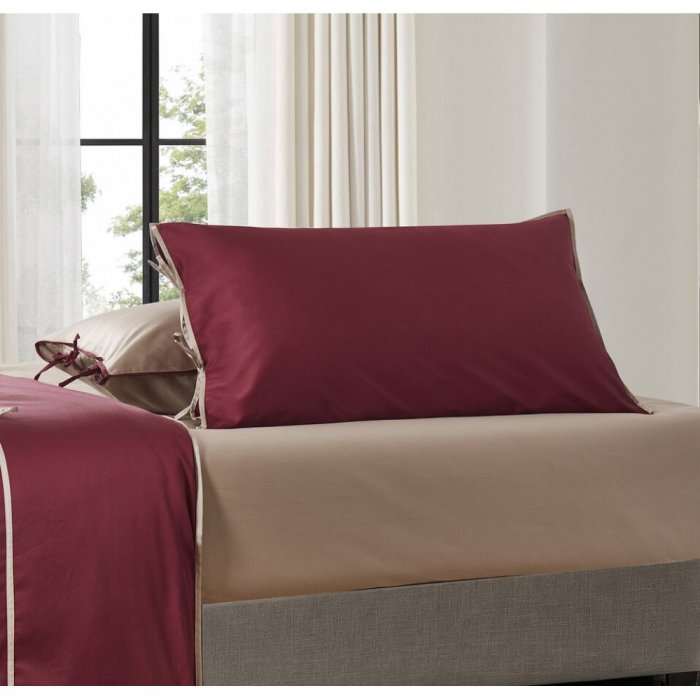 Постельное белье бордово серое