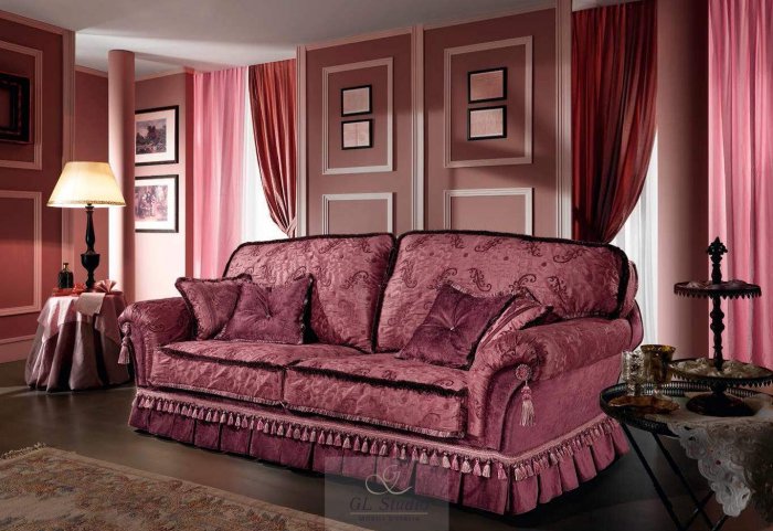 Диван цвет брусника