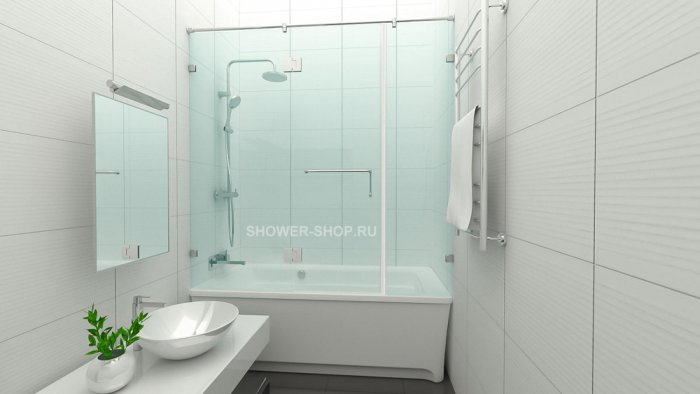 Стеклянные створки для ванной