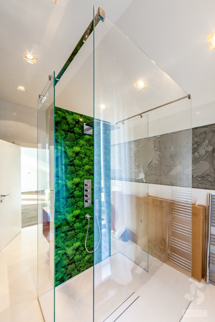 Стеклянная перегородка для ванной