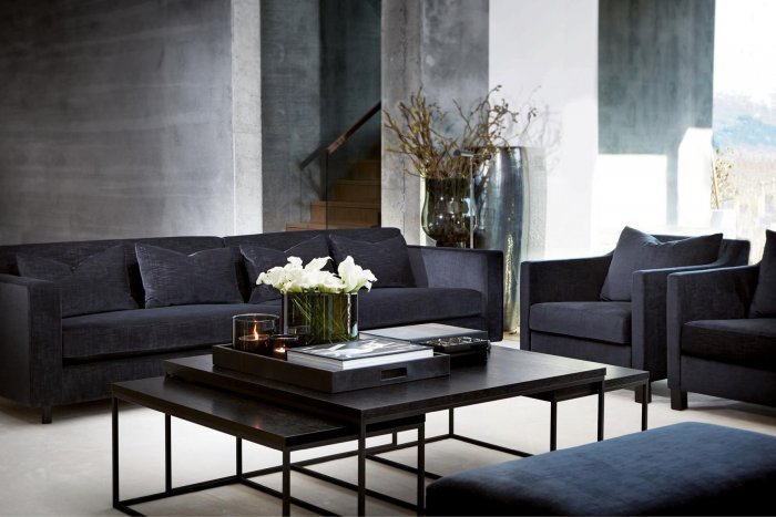 Диван темный графит