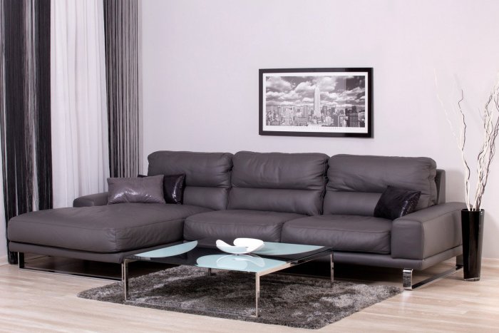 Угловой диван цвет графит