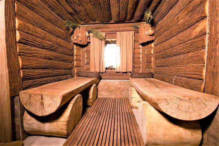 Отделка бани горбылем