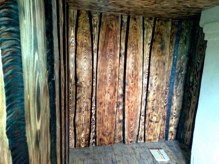 Отделка стен горбылем