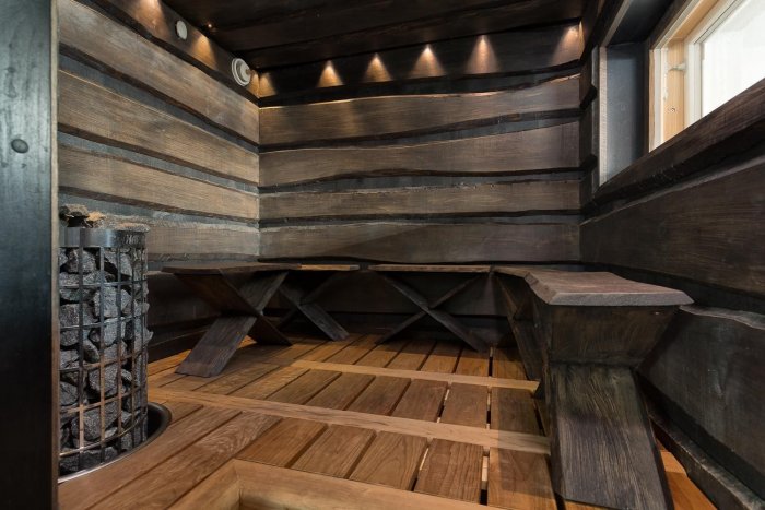 Оригинальная отделка бани