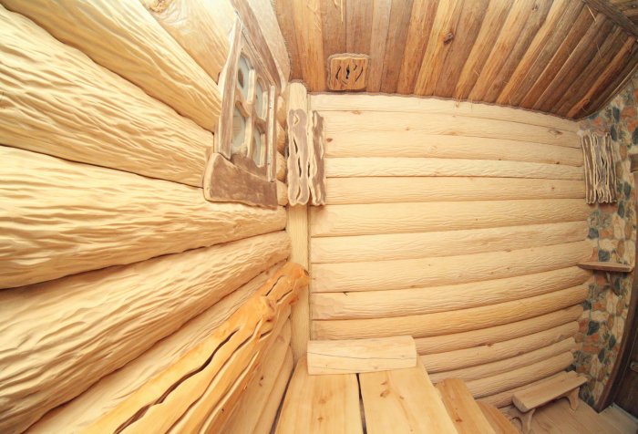 Отделка парилки горбылем