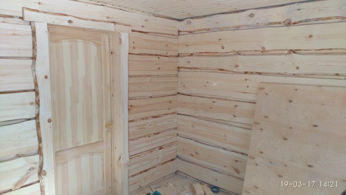 Отделка бани внутри необрезной доской