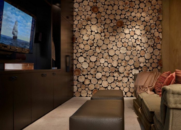 Отделка стен деревом