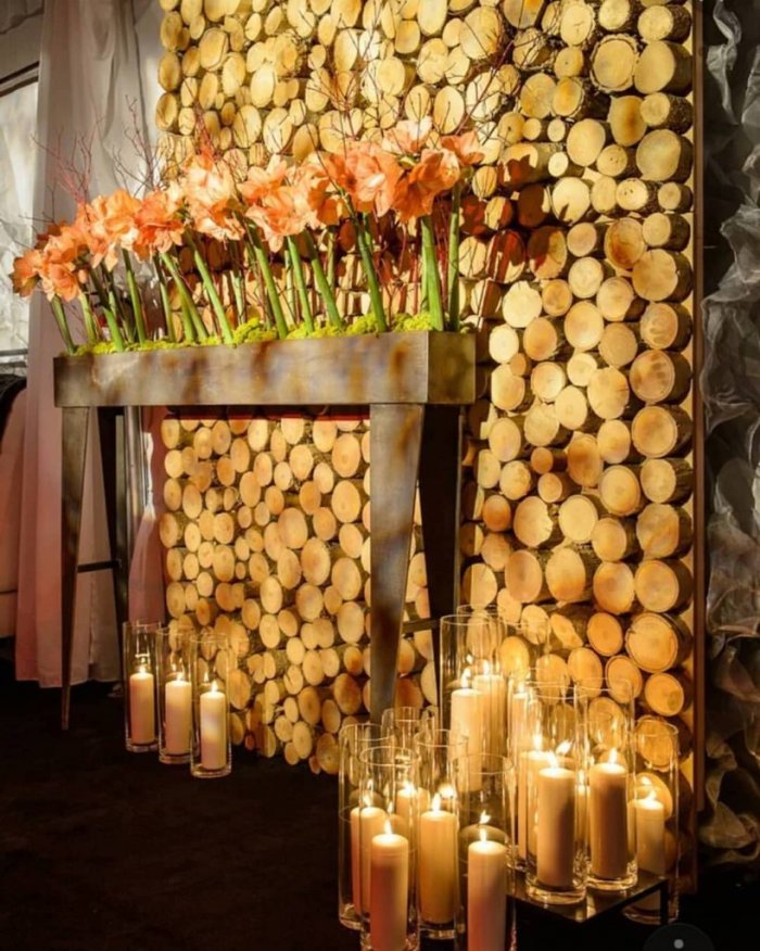 Декор из деревянных спилов
