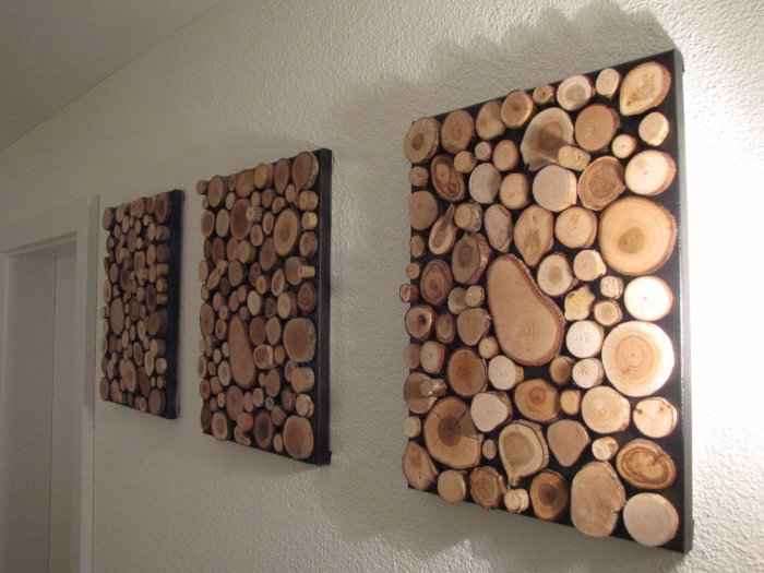 Декор из спила дерева на стену