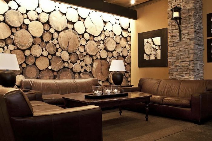 Декор из спила дерева на стену