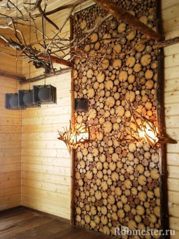 Деревянные спилы в интерьере
