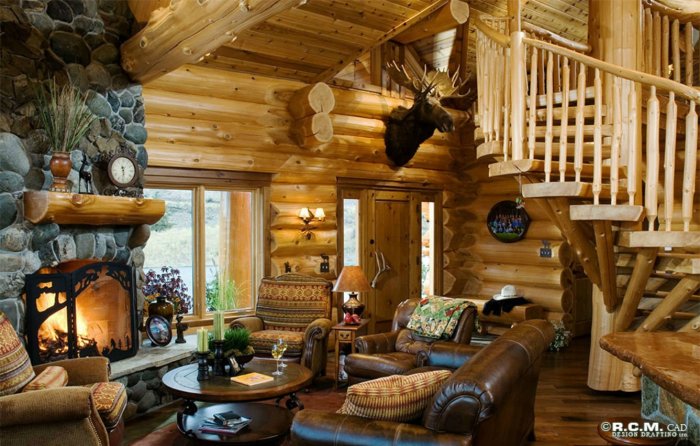 Охотничий домик интерьер