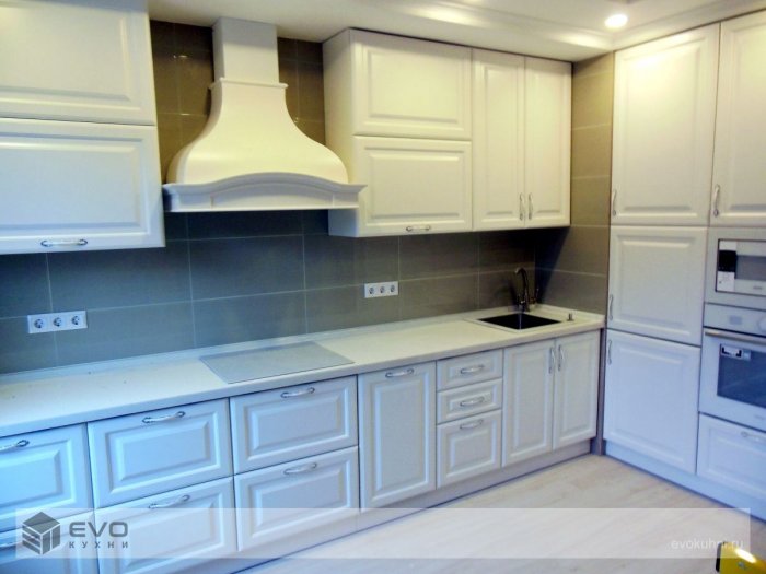 Кухня эмаль матовая 3200 ( фасад RAL 7035, каркас Пикард)