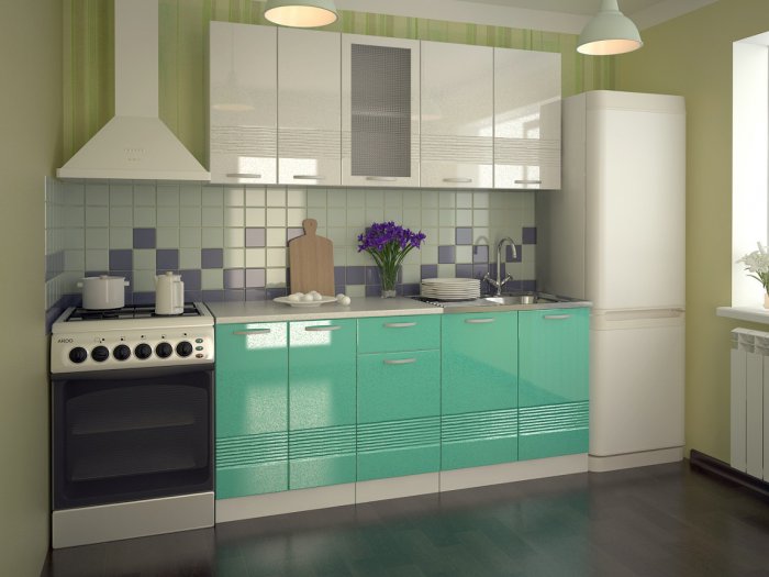 Кухонный гарнитур «Симпл» бирюза