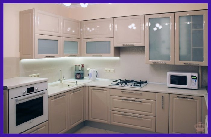 Кухня капучино с фрезеровкой