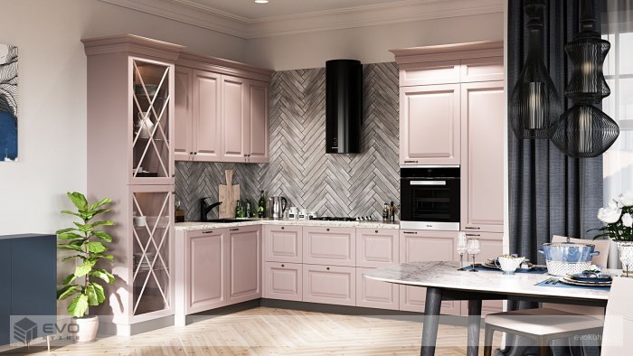 Кухня роза Альва лайн