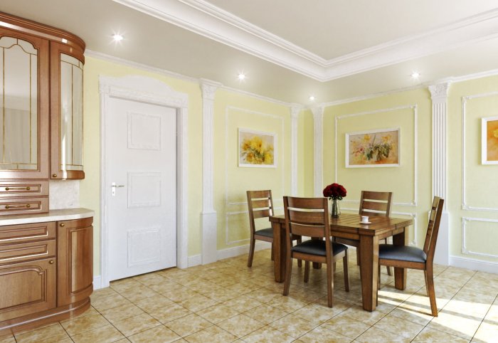 Полуколонны из полиуретана в интерьере