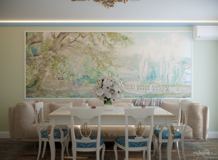 Affresco фрески в интерьере кухни