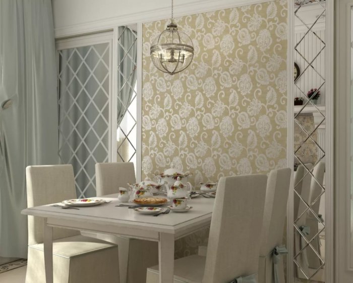 Плитка на стене в обеденной зоне