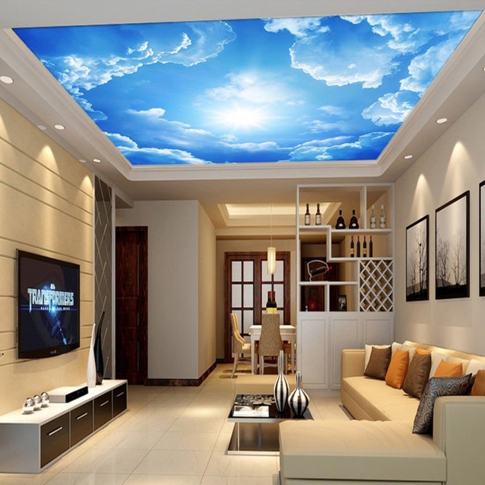 Натяжные потолки в гостиную