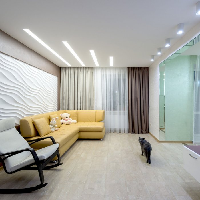 Точечное освещение в гостиной