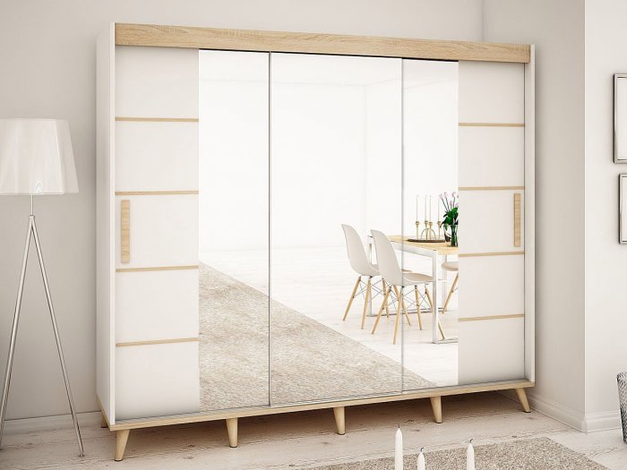 Шкаф купе белый Сканди