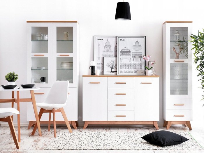 Шкаф в скандинавском стиле в гостиную