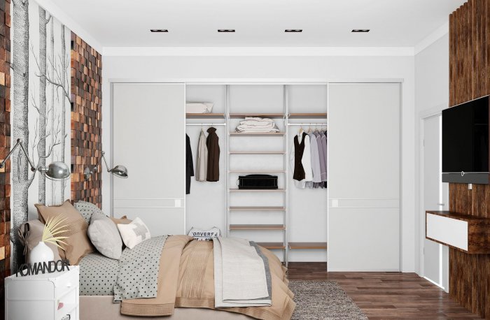 Шкаф в скандинавском стиле в спальню