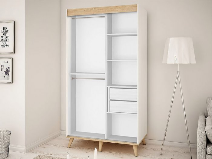 Шкаф купе белый Сканди