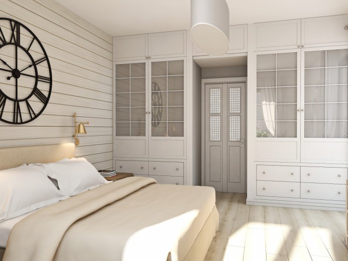 Шкаф купе в скандинавском стиле в спальню