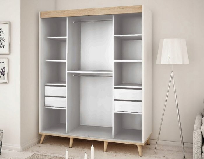 Шкаф купе белый Сканди