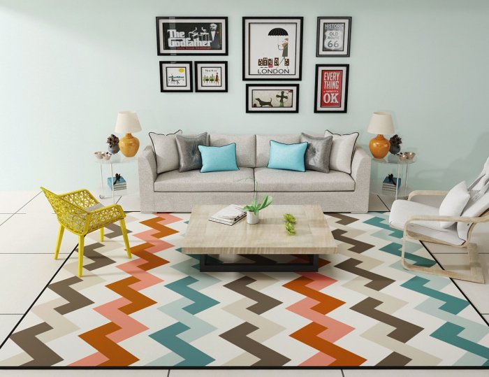 Ковер килим в скандинавском стиле