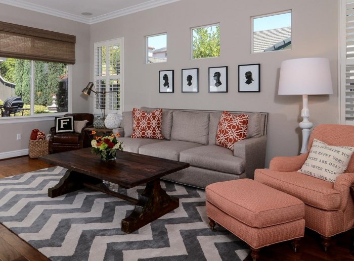 Сочетание цветов в интерьере серый