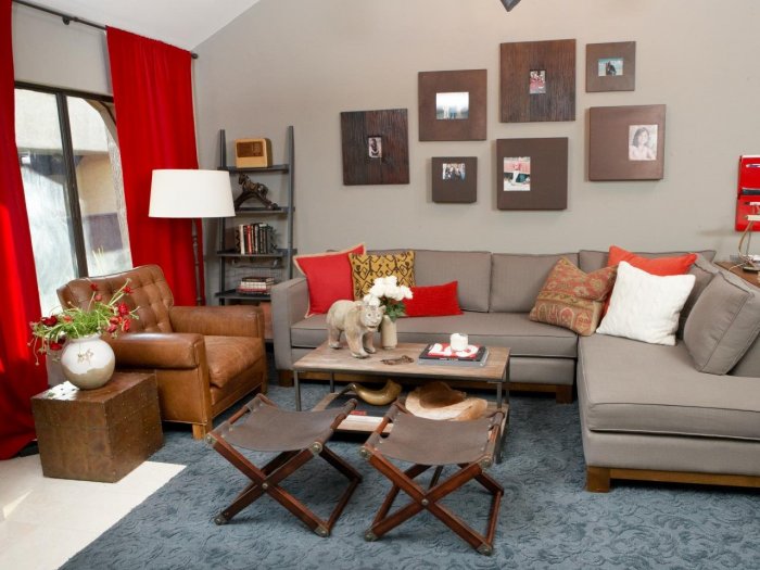 Сочетание серого и коричневого цвета в интерьере