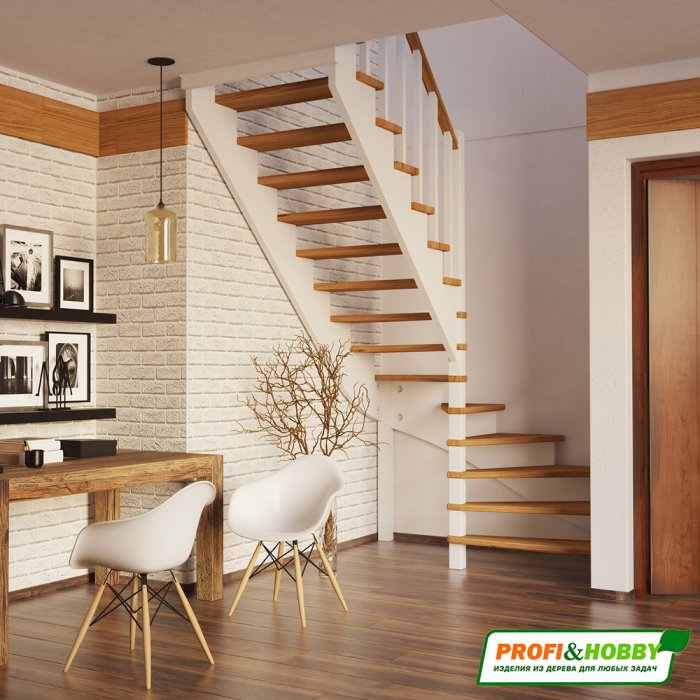 Лестница из сосны «к-002м/3», Profi & Hobby