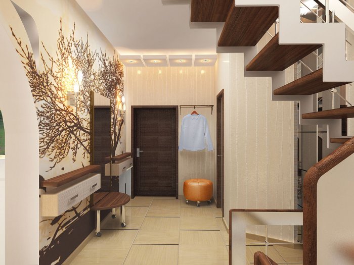 Бежевый тамбур коридор