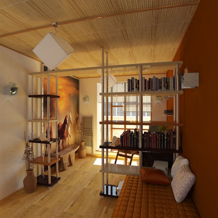 Перегородка для зонирования на даче