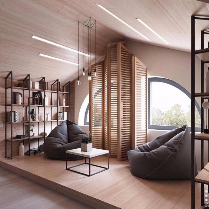 Перегородки для зонирования пространства на мансарде