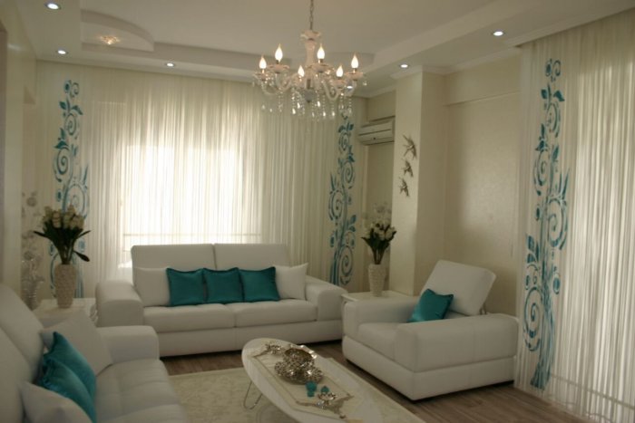 Гостиная в бирюзовом стиле хрущевка