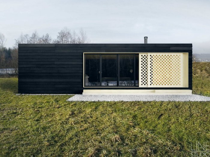 Дачный домик c тплоской крышей