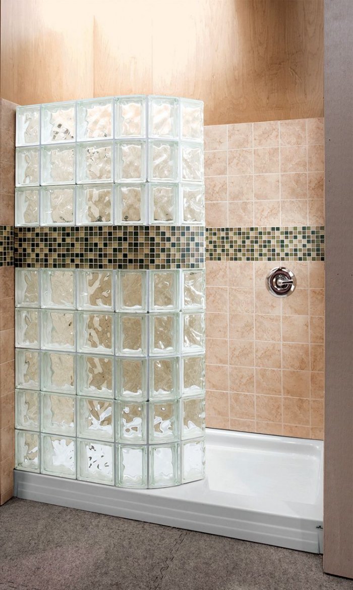 Душевые перегородки для душа из стеклоблоков