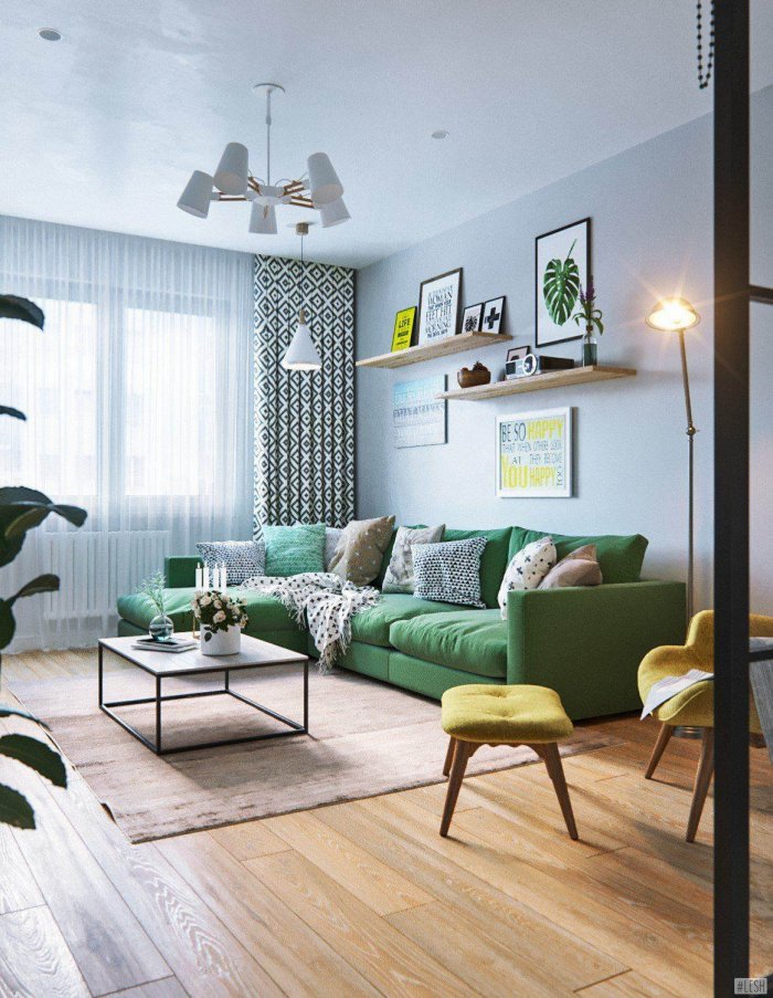 Гостиная в современном скандинавском стиле