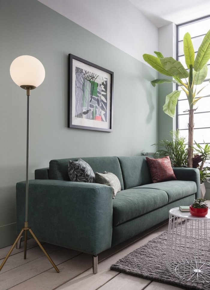 Серо-зеленый цвет в интерьере