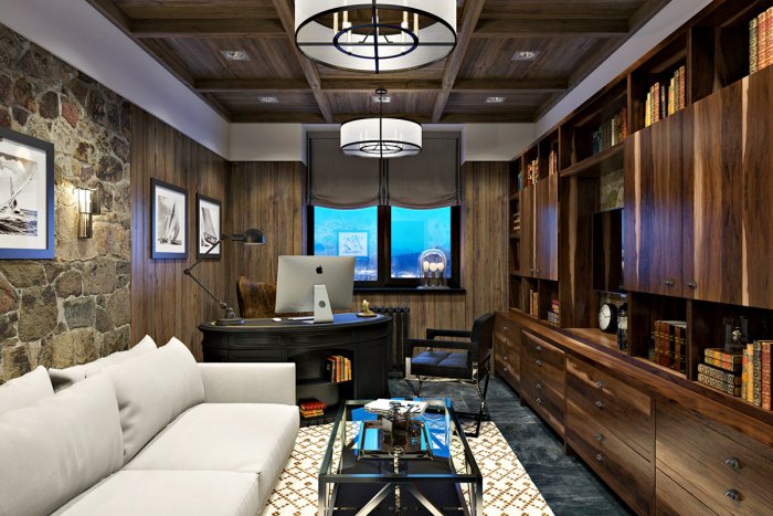 Кабинет в стиле Шале в загородном доме