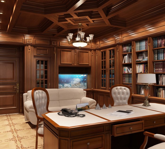 Интерьер кабинета в доме