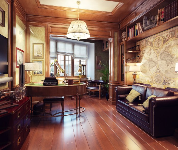 Кабинетный стиль в интерьере